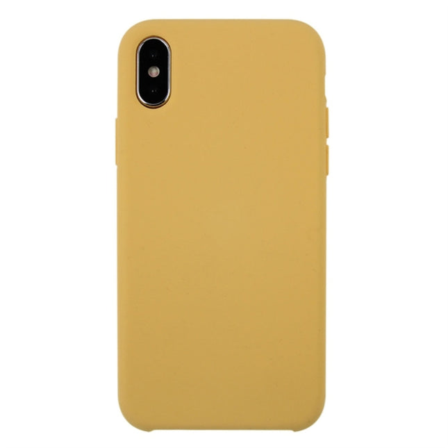 For iPhone X / XS Pure Color Liquid Silicone + PC Dropproof Protective Back Cover Case, For X, X