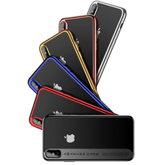 For iPhone X CAFELE Ultra-thin Electroplating Soft TPU Protective Back Cover Case with Ring Holder