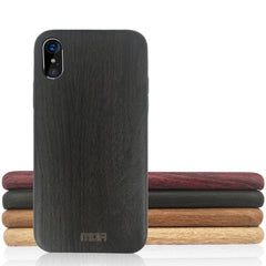 For iPhone X MOFI Element Series Wood Texture Soft Protective Back Cover Case, For X