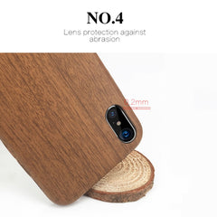 For iPhone X MOFI Element Series Wood Texture Soft Protective Back Cover Case, For X