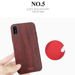 For iPhone X MOFI Element Series Wood Texture Soft Protective Back Cover Case, For X