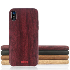 For iPhone X MOFI Element Series Wood Texture Soft Protective Back Cover Case, For X