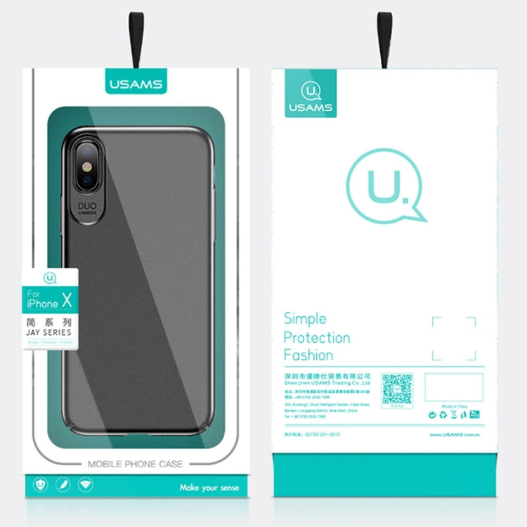 Funda protectora trasera a prueba de golpes con superficie de pintura al óleo para PC USAMS Jay Series para iPhone X/XS