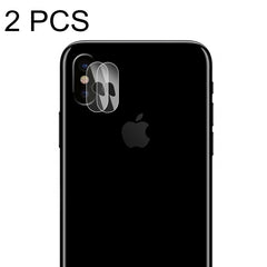 For iPhone X 2pcs ENKAY Hat-Prince 0.2mm 9H Hardness 2.15D Curved Explosion-proof Rear Camera Lens Protector Tempered Glass Protective Film, iPhone X with Hole (2 PCS)