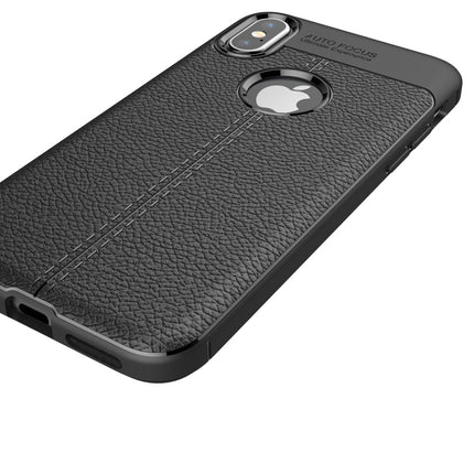 For iPhone X / XS Litchi Texture TPU Protective Back Cover Case, For X