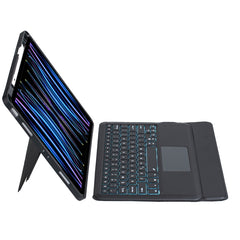 T129-AS Für iPad Pro 12.9 2022/2021/2020/2018 Touch-Hintergrundbeleuchtung Split-Typ Bluetooth-Tastatur Lederhülle, T129-AS