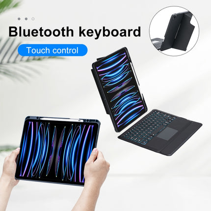 T129-AS For iPad Air 13 2025 / Pro 12.9 2022 / 2021 / 2020 / 2018 Touch Backlight Split Type Bluetooth Keyboard Leather Case, T129-AS