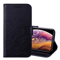 For iPhone XS Max Rose Embossed Horizontal Flip PU Leather Case with Holder & Card Slots & Wallet, For XS Max