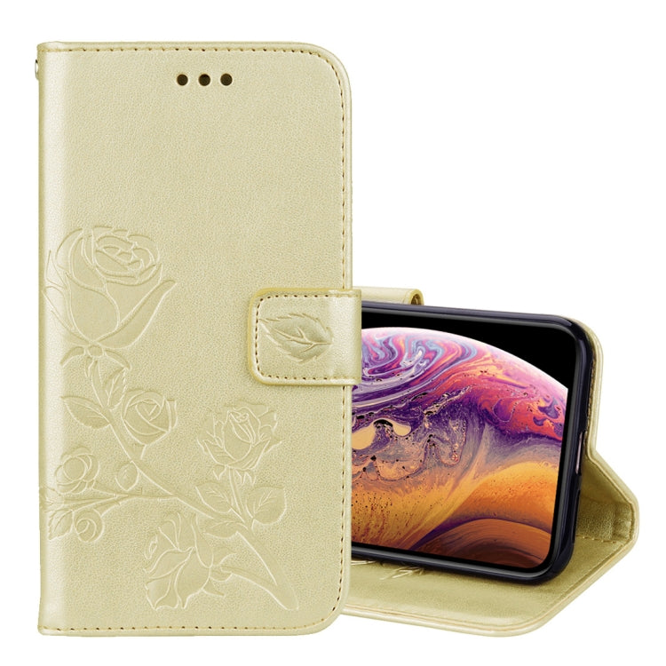 Funda de piel sintética con tapa horizontal con relieve en rosa para iPhone XS Max, con soporte, ranuras para tarjetas y billetera, para XS Max