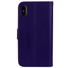 For iPhone XS Max Rose Embossed Horizontal Flip PU Leather Case with Holder & Card Slots & Wallet, For XS Max