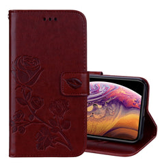 For iPhone XS Max Rose Embossed Horizontal Flip PU Leather Case with Holder & Card Slots & Wallet, For XS Max