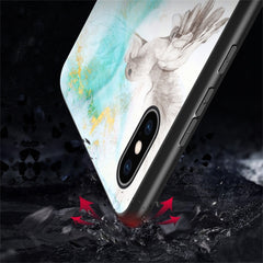 For iPhone XS Max Marble Glass Protective Case, For iPhone XS Max