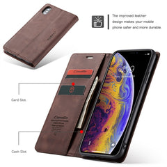 For iPhone XS Max CaseMe-013 Multifunctional Retro Frosted Horizontal Flip Leather Case with Card Slot & Holder & Wallet, For iPhone XS Max