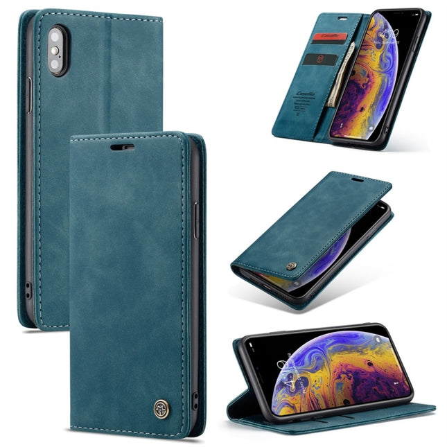 Para iPhone XS Max CaseMe-013 Estuche multifuncional retro de cuero con tapa horizontal esmerilada con ranura para tarjetas, soporte y billetera, para iPhone XS Max