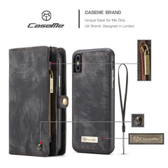 For iPhone XS Max CaseMe Detachable Multifunctional Horizontal Flip Leather Case with Card Slot & Holder & Zipper Wallet & Photo Frame, For iPhone XS Max