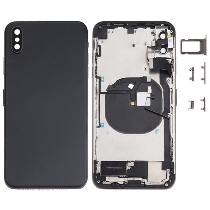 Battery Back Cover Assembly (with Side Keys & Speaker Ringer Buzzer & Motor & Camera Lens & Card Tray & Power Button + Volume Button + Charging Port + Signal Flex Cable & Wireless Charging Module) for iPhone XS Max, For iPhone XS Max (Full Assembly)   ...