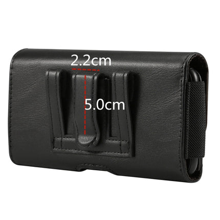 Lammleder Gummiband Herren 5,7-6,0 Zoll Handy Universal Hängende Taille Ledertasche mit Kartensteckplatz, für iPhone XS Max / 8 Plus / 7 Plus / Honor 8X und andere 5,7-6,0 Zoll Handys