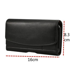 Lambskin Elastic Band Men 5.7-6.0 Inch Mobile Phone Universal Hanging Waist Leather Case with Card Slot, For iPhone XS Max / 8 Plus / 7 Plus / Honor 8X  and Other 5.7-6.0 Inch Mobile Phones