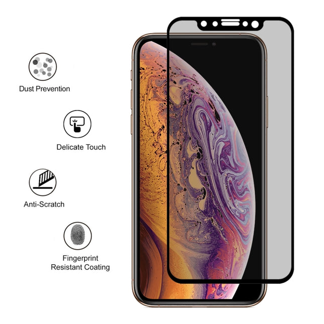 For iPhone XS Max ENKAY Hat-Prince 0.26mm 9H 6D Privacy Anti-glare Full Screen Tempered Glass Film, iPhone XS Max