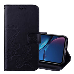 For iPhone XR Rose Embossed Horizontal Flip PU Leather Case,  with Holder & Card Slots & Wallet, For XR