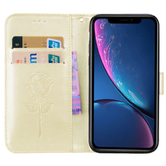 For iPhone XR Rose Embossed Horizontal Flip PU Leather Case,  with Holder & Card Slots & Wallet, For XR