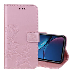 For iPhone XR Rose Embossed Horizontal Flip PU Leather Case,  with Holder & Card Slots & Wallet, For XR