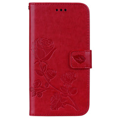 For iPhone XR Rose Embossed Horizontal Flip PU Leather Case,  with Holder & Card Slots & Wallet
