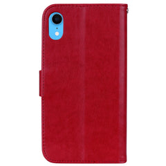 For iPhone XR Rose Embossed Horizontal Flip PU Leather Case,  with Holder & Card Slots & Wallet