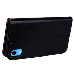 For iPhone XR Business Style Oil Wax Texture Horizontal Flip Leather Case with Holder & Card Slots & Wallet, For iPhone XR