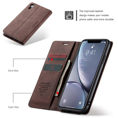 For iPhone XR CaseMe-013 Multifunctional Retro Frosted Horizontal Flip Leather Case with Card Slot & Holder & Wallet, For iPhone XR