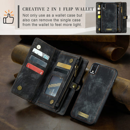 Für iPhone XR CaseMe Abnehmbare multifunktionale horizontale Flip-Ledertasche mit Kartensteckplatz &amp; Halter &amp; Reißverschluss-Geldbörse &amp; Bilderrahmen, Für iPhone XR, Für iPhone XR