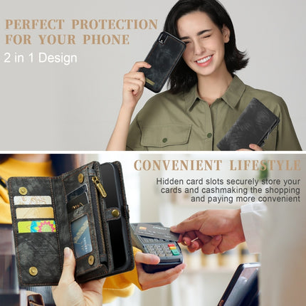 Für iPhone XR CaseMe Abnehmbare multifunktionale horizontale Flip-Ledertasche mit Kartensteckplatz &amp; Halter &amp; Reißverschluss-Geldbörse &amp; Bilderrahmen, Für iPhone XR, Für iPhone XR