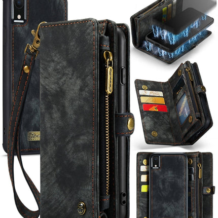 Für iPhone XR CaseMe Abnehmbare multifunktionale horizontale Flip-Ledertasche mit Kartensteckplatz &amp; Halter &amp; Reißverschluss-Geldbörse &amp; Bilderrahmen, Für iPhone XR, Für iPhone XR