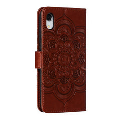 For iPhone XR Mandala Embossing Pattern Horizontal Flip Leather Case with Holder & Card Slots & Wallet & Photo Frame, iPhone XR