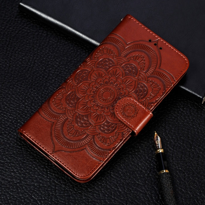 For iPhone XR Mandala Embossing Pattern Horizontal Flip Leather Case with Holder & Card Slots & Wallet & Photo Frame, iPhone XR