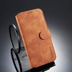 For iPhone XR DG.MING Retro Oil Side Horizontal Flip Case with Holder & Card Slots & Wallet, iPhone XR