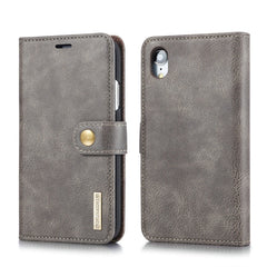 For iPhone XR DG.MING Crazy Horse Texture Flip Detachable Magnetic Leather Case with Holder & Card Slots & Wallet, For iPhone XR, iPhone XR