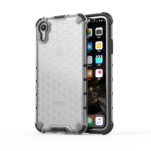 Funda protectora de PC + TPU a prueba de golpes con diseño de panal para iPhone XR