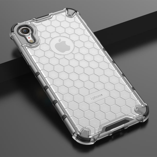 Funda protectora de PC + TPU a prueba de golpes con diseño de panal para iPhone XR