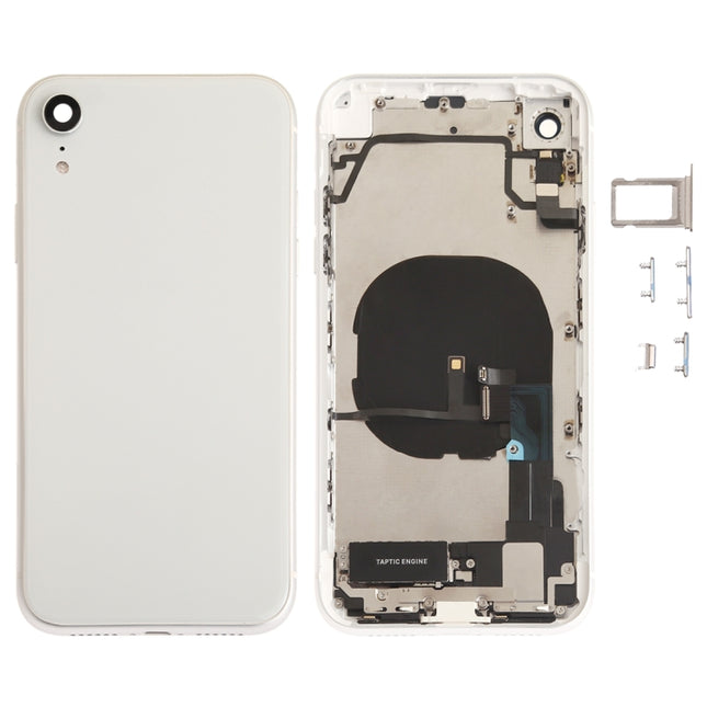 Battery Back Cover Assembly (with Side Keys & Speaker Ringer Buzzer & Motor & Camera Lens & Card Tray & Power Button + Volume Button + Charging Port + Signal Flex Cable & Wireless Charging Module) for iPhone XR, For iPhone XR (Full Assembly)           ...