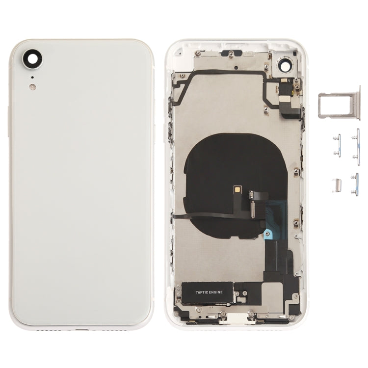 Battery Back Cover Assembly (with Side Keys & Speaker Ringer Buzzer & Motor & Camera Lens & Card Tray & Power Button + Volume Button + Charging Port + Signal Flex Cable & Wireless Charging Module) for iPhone XR, For iPhone XR (Full Assembly)�����������...