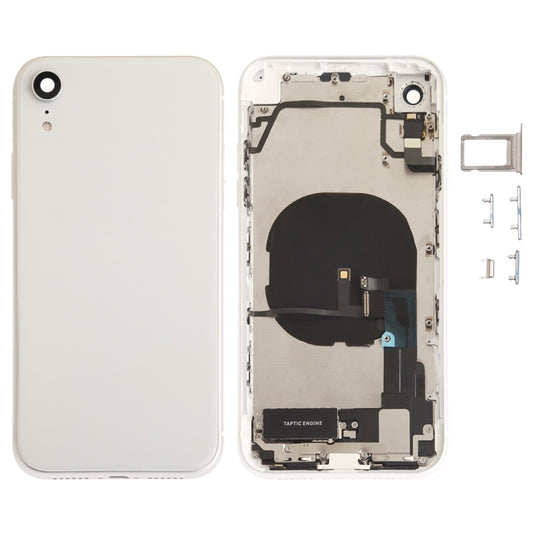 Battery Back Cover Assembly (with Side Keys & Speaker Ringer Buzzer & Motor & Camera Lens & Card Tray & Power Button + Volume Button + Charging Port + Signal Flex Cable & Wireless Charging Module) for iPhone XR, For iPhone XR (Full Assembly)