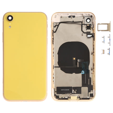 Battery Back Cover Assembly (with Side Keys & Speaker Ringer Buzzer & Motor & Camera Lens & Card Tray & Power Button + Volume Button + Charging Port + Signal Flex Cable & Wireless Charging Module) for iPhone XR, For iPhone XR (Full Assembly)           ...