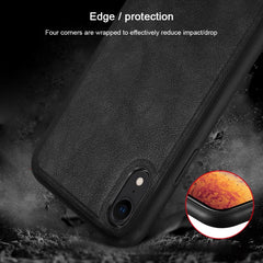 For iPhone XR SULADA Shockproof TPU + Handmade Leather Case