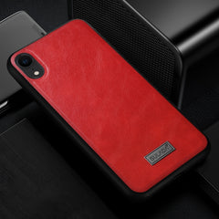 For iPhone XR SULADA Shockproof TPU + Handmade Leather Case