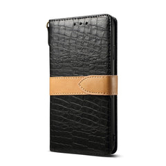 For iPhone XR Splicing Color Crocodile Texture PU Horizontal Flip Leather Case with Wallet & Holder & Card Slots & Lanyard, For iPhone XR