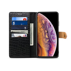 For iPhone XR Splicing Color Crocodile Texture PU Horizontal Flip Leather Case with Wallet & Holder & Card Slots & Lanyard, For iPhone XR