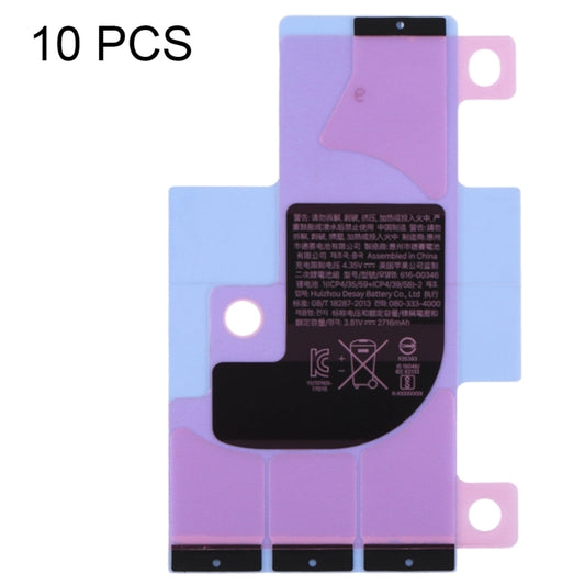 10 PCS Battery Adhesive Tape Stickers for iPhone XR, For iPhone XR