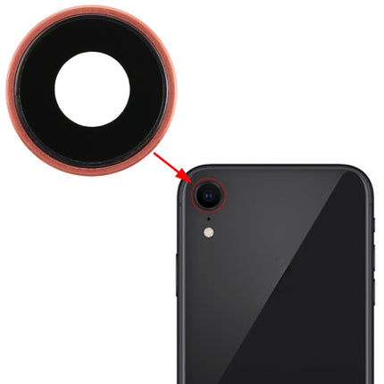 Bisel de cámara trasera con cubierta de lente para iPhone XR, para iPhone XR (azul), para iPhone XR (oro rosa), para iPhone XR