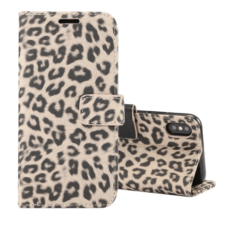 For iPhone XS Leopard Pattern Horizontal Flip Leather Case with Holder & Card Slots, For XS